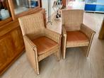 Rotan - Rieten stoelen met mooie bies afgewerkt, Ophalen, Gebruikt, Twee, Bruin