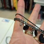 Pilgrim danish design armband met zwarte hangertjes nr 44671, Staal, ., Zwart, Ophalen of Verzenden