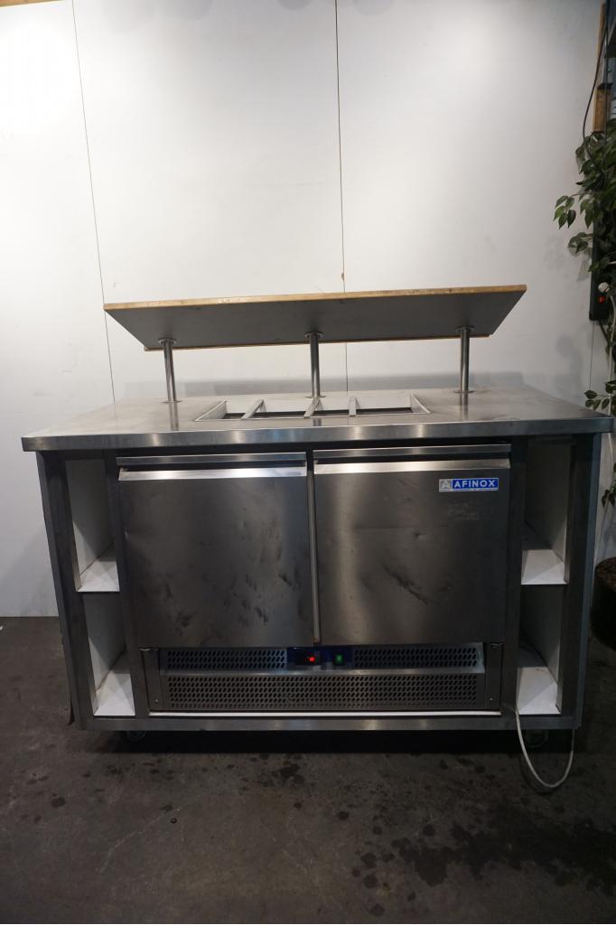 Afinox  rvs koeling, koelwerkbank, buffetkoeling 2-deurs, Zakelijke goederen, Horeca | Keukenapparatuur, Koelen en Vriezen, Gebruikt
