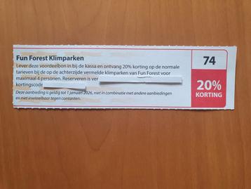 Fun Forest Klimparken 20% korting maximaal 4 personen beschikbaar voor biedingen