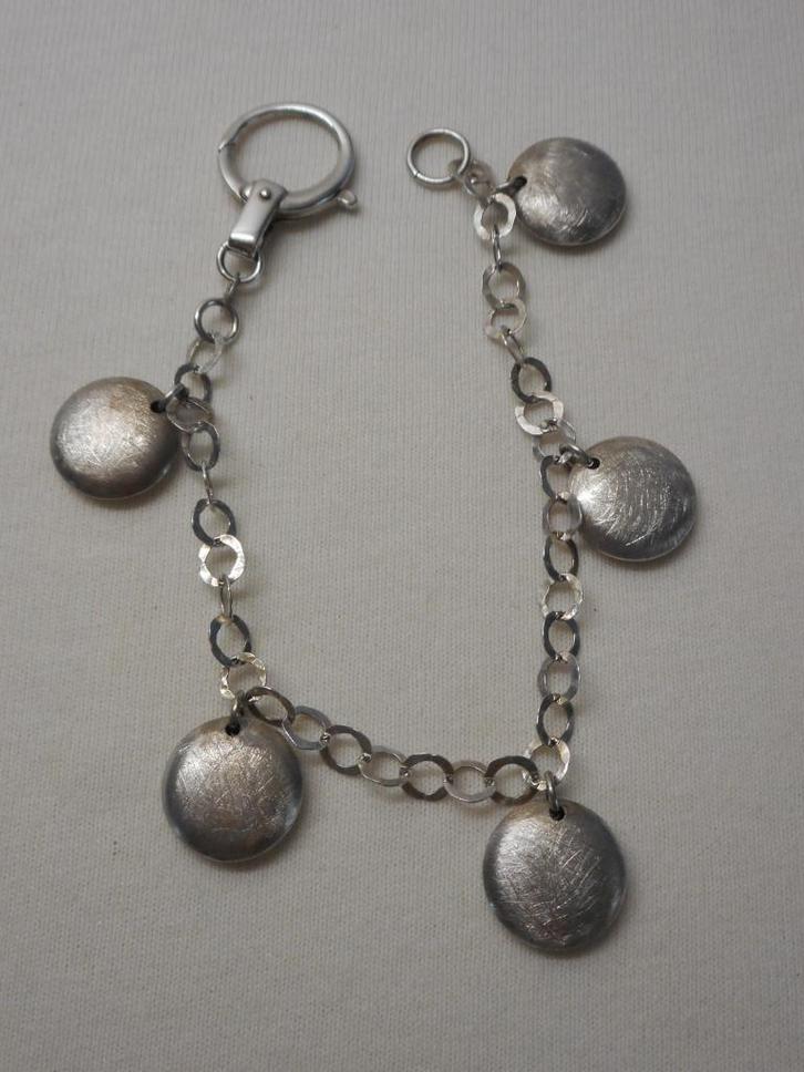 Zilveren oude horloge ketting met bedels nr.410, Sieraden, Tassen en Uiterlijk, Antieke sieraden, Overige typen, Zilver, Verzenden