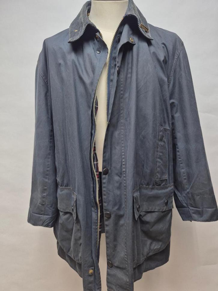 Barbour Border wax jas, maat large Top!, Kleding | Heren, Jassen | Winter, Zo goed als nieuw, Maat 52/54 (L), Blauw, Ophalen