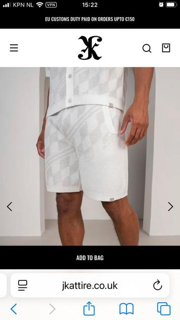 Gebreide Shorts - Grijs/Wit maat XL beschikbaar voor biedingen