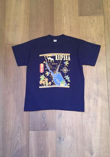 Nieuw: blauw T-shirt met opdruk Rode Zee/Egypte; mt small beschikbaar voor biedingen