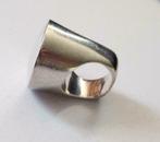 Bijzondere prachtige 925 massief Zilveren royale hoge ring, Ophalen, Zilver, Ring