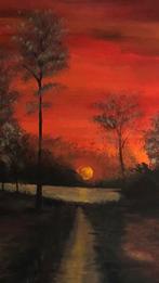 Deze zonsondergang… of toch een vroege morgen?, Ophalen of Verzenden, Zo goed als nieuw, Schilderij