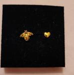 Pandora Bee & Heart 14k Gouden Oorknopjes, Sieraden, Tassen en Uiterlijk, Oorbellen, Ophalen of Verzenden, Zo goed als nieuw, Goud