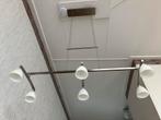RVS Hanglamp met 6 Melkglazen Kelkjes, Ophalen of Verzenden, Gebruikt, Metaal, 75 cm of meer