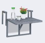 Balkontafel hout grijs inklapbaar, Tuin en Terras, Nieuw, Rechthoekig, Hout, Ophalen