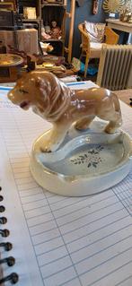 Zeldzame Antieke Leeuwen Asbak, Ophalen of Verzenden, Gebruikt, Metaal, Dierenbeeld