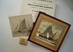 2 originele 18e-eeuwse kopergravures van schepen + boek, Ophalen of Verzenden