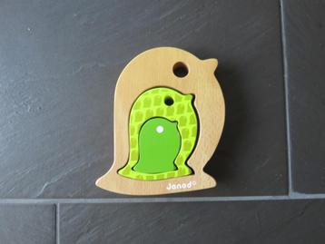 Janod vogel puzzel babywood 3 stukken. beschikbaar voor biedingen