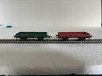 2X FLEISCHMANN 5010/5011 PLATTE GOEDERENWAGON, Hobby en Vrije tijd, Modeltreinen | H0, Gelijkstroom, Fleischmann, Wagon, Ophalen of Verzenden