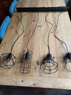 Industriële hanglamp zwart met vier lampen, Ophalen, Zo goed als nieuw, 50 tot 75 cm