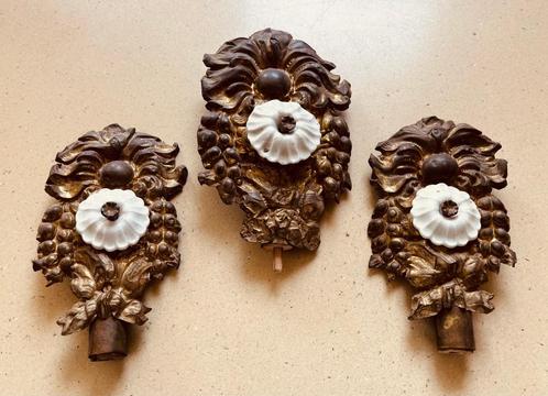 Zeldzame set antieke schildjes voor vroege Friese Staartklok, Antiek en Kunst, Antiek | Klokken, Ophalen of Verzenden
