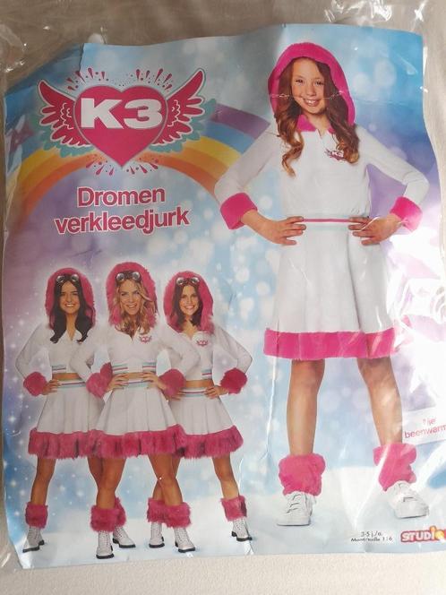 Verkleedkleren: K3 Dromen jurk met beenwarmers mt 116 NIEUW, Kinderen en Baby's, Carnavalskleding en Verkleedspullen, Nieuw, Meisje