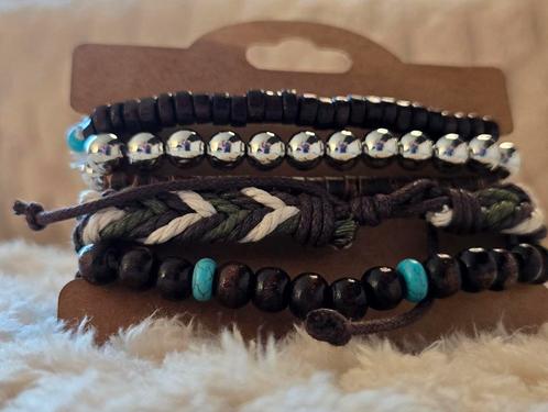 Set van 5 Houten Armbanden –, Sieraden, Tassen en Uiterlijk, Armbanden, Nieuw, Hout, Ophalen of Verzenden