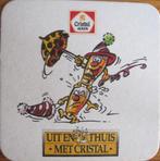 bierviltje Cristal Aken - uit en thuis met Cristal, Verzamelen, Ophalen of Verzenden, Zo goed als nieuw, Viltje(s), Overige merken