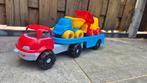 Speelgoed Vrachtwagen met Kiepwagens, Ophalen, Zo goed als nieuw