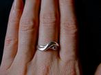 Zilveren 925 zilver ring met zirkonia / kristal in maat 17, Met kristal, Overige kleuren, Verzenden, Nieuw