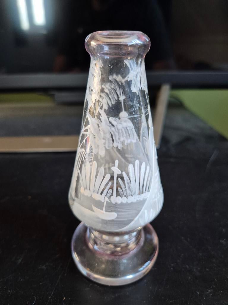 Mary Gregory parfumflesje negentiende eeuw, Ophalen of Verzenden, Gebruikt, Parfumfles