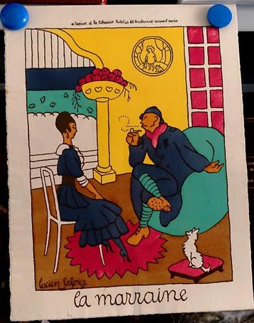 Lucien Laforge 5 Pochoirs o.a. L'espion beschikbaar voor biedingen