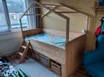 Kinderbed 90x200 - Houten bedhuis, Ophalen, Gebruikt, 180 cm of meer, 85 tot 100 cm