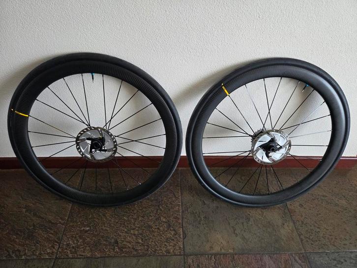 Carbon Wielset Mavic Cosmic carbon, 5cm hoge velg., Fietsen en Brommers, Fietsonderdelen, Zo goed als nieuw, Racefiets, Wiel, Ophalen
