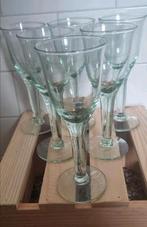 Groene mondgeblazen glazen  , set van 6, Verzenden, Zo goed als nieuw, Overige typen