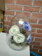 Soort van ei vaas met nep bloemen voor decoratie, Ophalen, Gebruikt, Overige kleuren, Glas