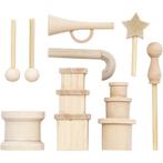 Made of Wood berkenhouten kleine accessoires 9 stuks, Hobby en Vrije tijd, Knutselen, Materiaal, ., Nieuw, Ophalen of Verzenden