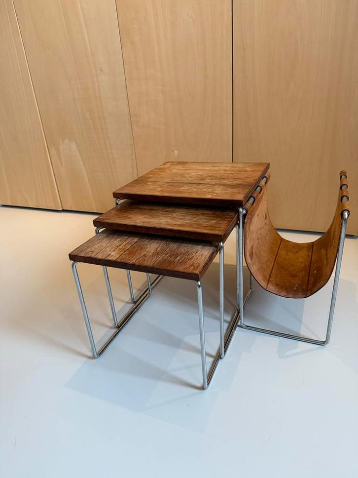 Brabantia Mimiset Nesting Tables, Huis en Inrichting, Tafels | Bijzettafels, Gebruikt, Vierkant, 45 tot 60 cm, Minder dan 55 cm