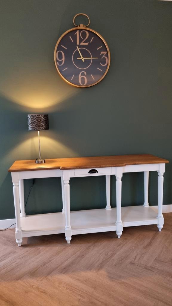 Sidetable eikenhout landelijke stijl, Huis en Inrichting, Tafels | Sidetables, Zo goed als nieuw, 25 tot 50 cm, 150 tot 200 cm