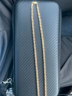 Zilveren goldplated herenketting koningsshakel (925), Sieraden, Tassen en Uiterlijk, Kettingen, Ophalen, Zo goed als nieuw, Goud