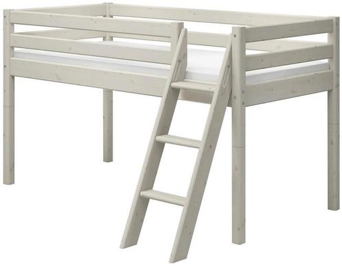 Mooi whitewashed Flexa bed - halfhoogslaper, Kinderen en Baby's, Kinderkamer | Overige Meubels, Gebruikt, Ophalen