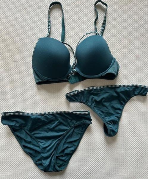 Lingerie Marlies Dekkers BH 70C, string + slip Small (R223), Kleding | Dames, Ondergoed en Lingerie, Setje, Groen, Ophalen of Verzenden