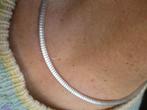 925 Zilveren Omega Collier mat geborsteld / 4 mm br 45 cm l., Sieraden, Tassen en Uiterlijk, Antieke sieraden, Ketting, Zilver