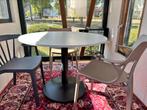 Ronde tafel met 3 stoelen, kleed en bijzettafels., Huis en Inrichting, Tafels | Eettafels, Ophalen, Modern., Rond, Zo goed als nieuw