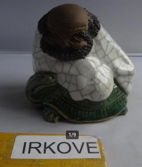 LUOHAN OP DE SCHILDPAD * Chinees Beeld *, Antiek en Kunst, Kunst | Beelden en Houtsnijwerken, Verzenden
