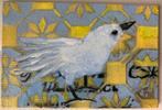 Witte vogel mixed media, Antiek en Kunst, Ophalen of Verzenden