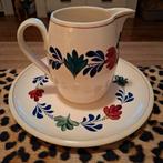 Boerenbont servies melkkan en schotel., Antiek en Kunst, Ophalen