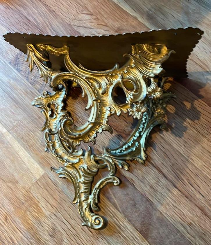 Rococo wand console vuurverguld, Antiek en Kunst, Antiek | Koper en Brons, Ophalen of Verzenden