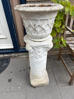 Bloempot op pilaar, Tuin en Terras, Ophalen, Steen, Gebruikt, Minder dan 60 cm