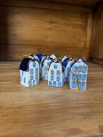 10 Kersthangers delfts blauw kerstbal chinees keramiek goud beschikbaar voor biedingen
