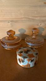Vintage kaptafel setje met poederdoos, Ophalen of Verzenden