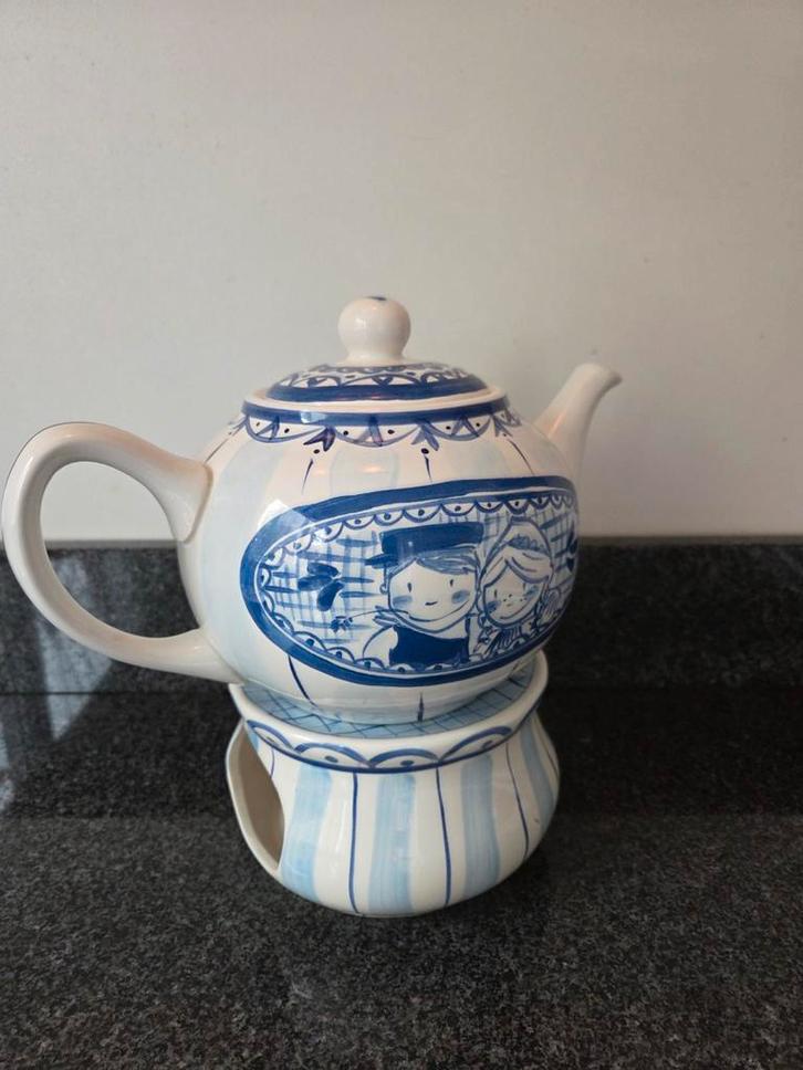 Amsterdam blond: Delfts Blauwe Theepot met theelicht, Huis en Inrichting, Keuken | Keukenbenodigdheden, Zo goed als nieuw, Ophalen