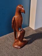 Vintage Houtgesneden Papegaai beeld 32cm Hoog, Antiek en Kunst, Kunst | Beelden en Houtsnijwerken, Ophalen of Verzenden