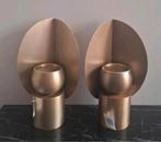 Set van 2 goud messing kandelaren windlichten nieuw chique, Overige materialen, 25 tot 50 cm, Nieuw, Ophalen of Verzenden