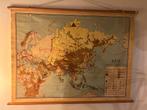 Vintage Schoolkaart — Azië — Dijkstra’s Uitgeverij Zeist, Antiek en Kunst, Ophalen of Verzenden