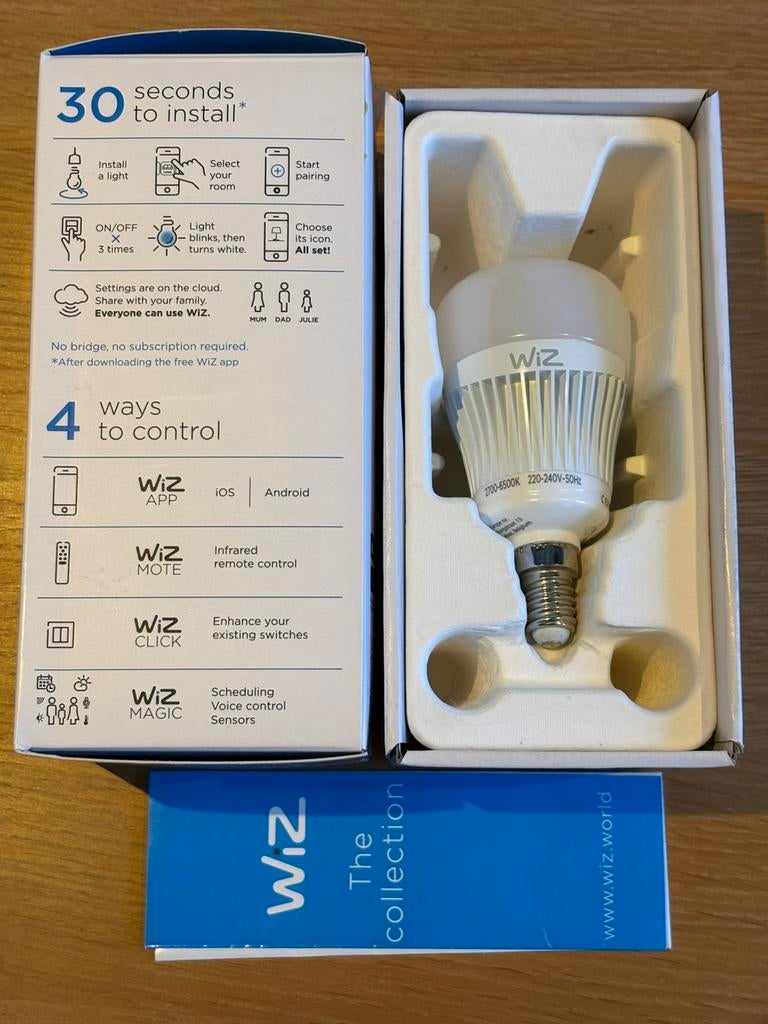 Nieuw, ledlamp fitting E 14, merk Wiz, Led-lamp, Minder dan 30 watt, E14 (klein), Nieuw